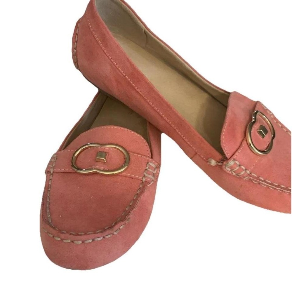 Liz Claiborn Womens Pink Suede Loafers Sz 7.5